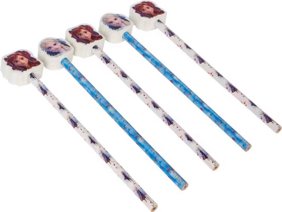 Disney Potloodset Frozen 5 potloden 5 gummen Kerstkado