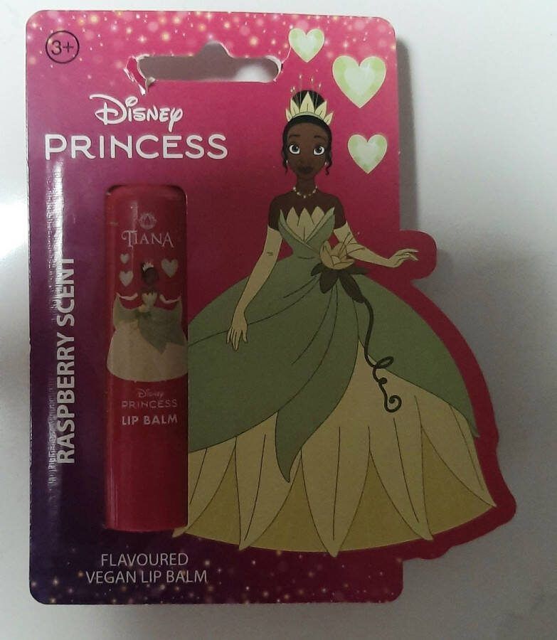 Disney Princess Lippenbalsem Disney Prinses Tiana raspberry scent flavoured vegan lip balm kikker frog