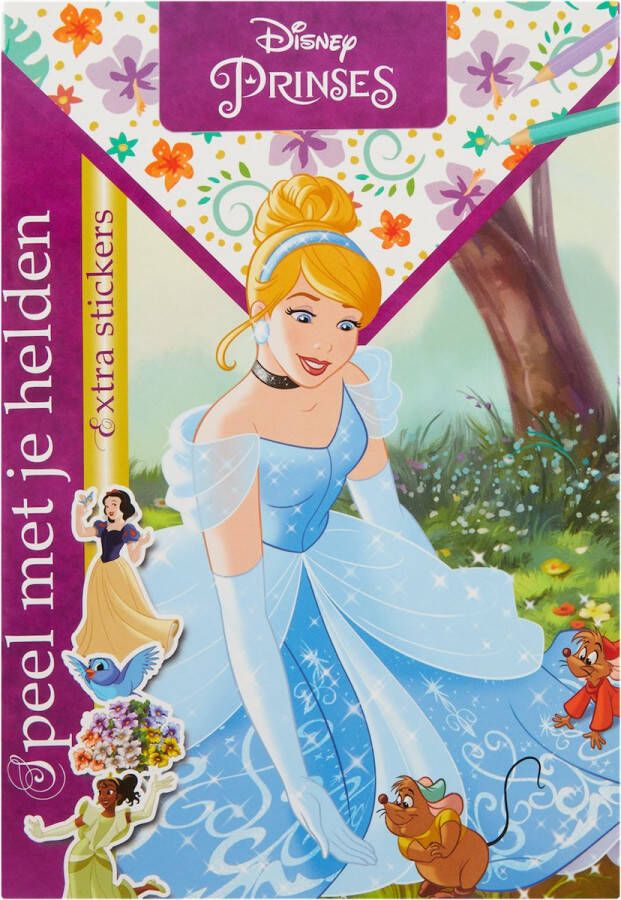 Disney Princess knutselboek met stickers Roze Multicolor Papier Kunststof 30 paginas met puzzels en kleurplaten en 2 vellen stickers Sticker Speel met je helden