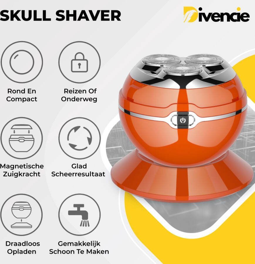Divencie Skull Shaver Hoofd Scheerapparaat Mannen Scheerapparaat Hoofd Head Shaver Hoofd Kaal Scheren Baardtrimmer Pocket Edition