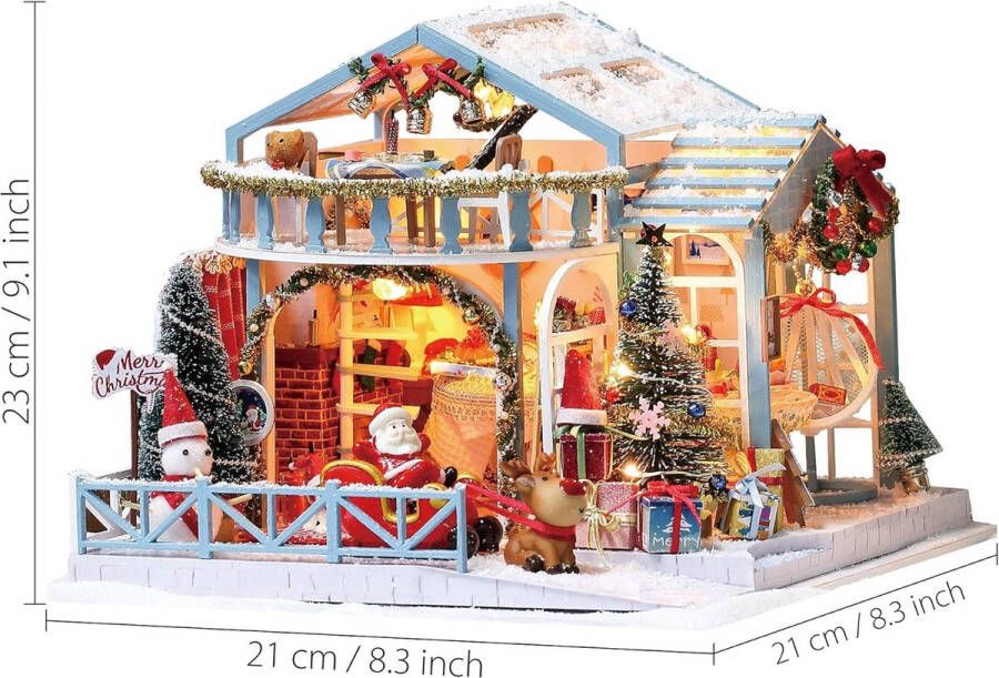 DIY Miniatuur Huis Kit met Muziek Miniatuur Poppenhuis Kit te Bouwen Geweldige Handgemaakte Ambachten Cadeau-idee voor Kerstverjaardag