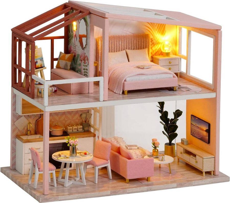DIY miniatuur poppenhuis kits handwerk houten poppenhuis model kits