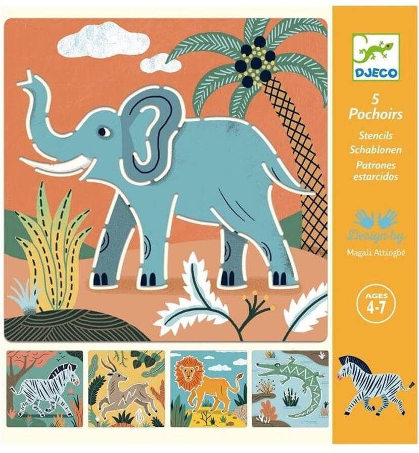 Djeco Sjablonen Jungle Design by 4 tot 7 jaar
