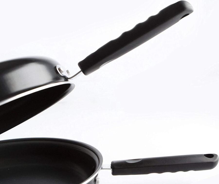Doble Omelette Pan met Anti-Aanbaklaag Tortillapan Dubbele Omeletpan Inductie Geschikt Diameter 24 cm Zwart