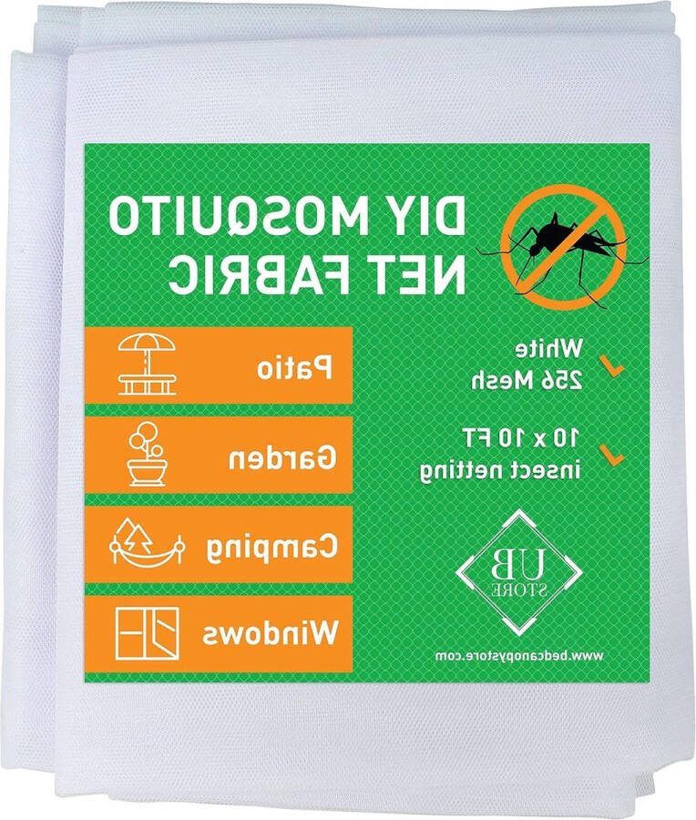 Doe-het-zelf Witte Muggennet Klamboe Stof 3X3 Meter Gaas Insectenhoes Tuin Terras Buiten & Ramen Gaasscherm Barrière