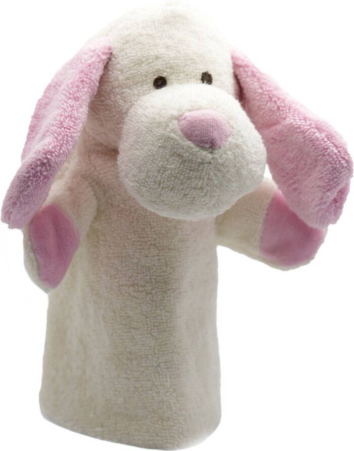 Cute by Felix Organische handpop Hond Dier knuffel Roze 25 cm