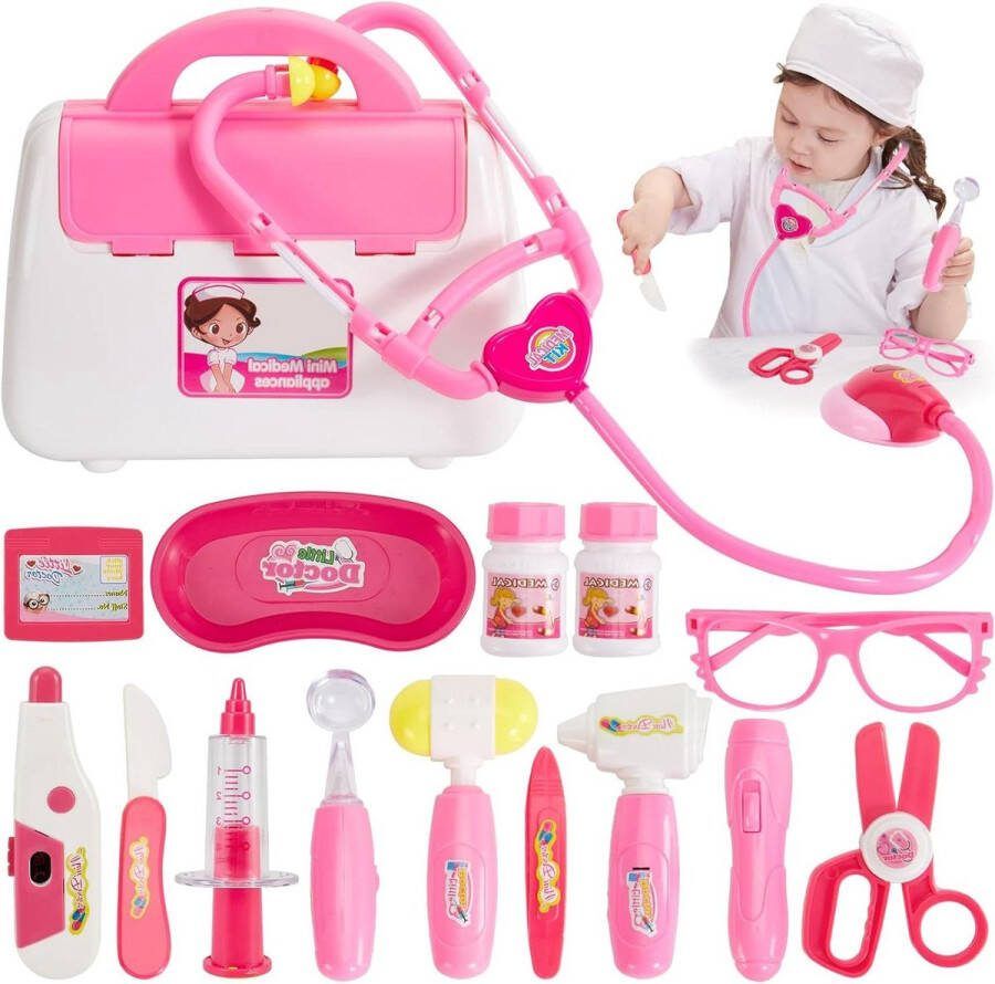 Dokterset Speelgoed Medische Kit Rollenspel Spellen Cadeauset Meisje 3 Jaar met Licht en Geluid Dokterset Speelgoed
