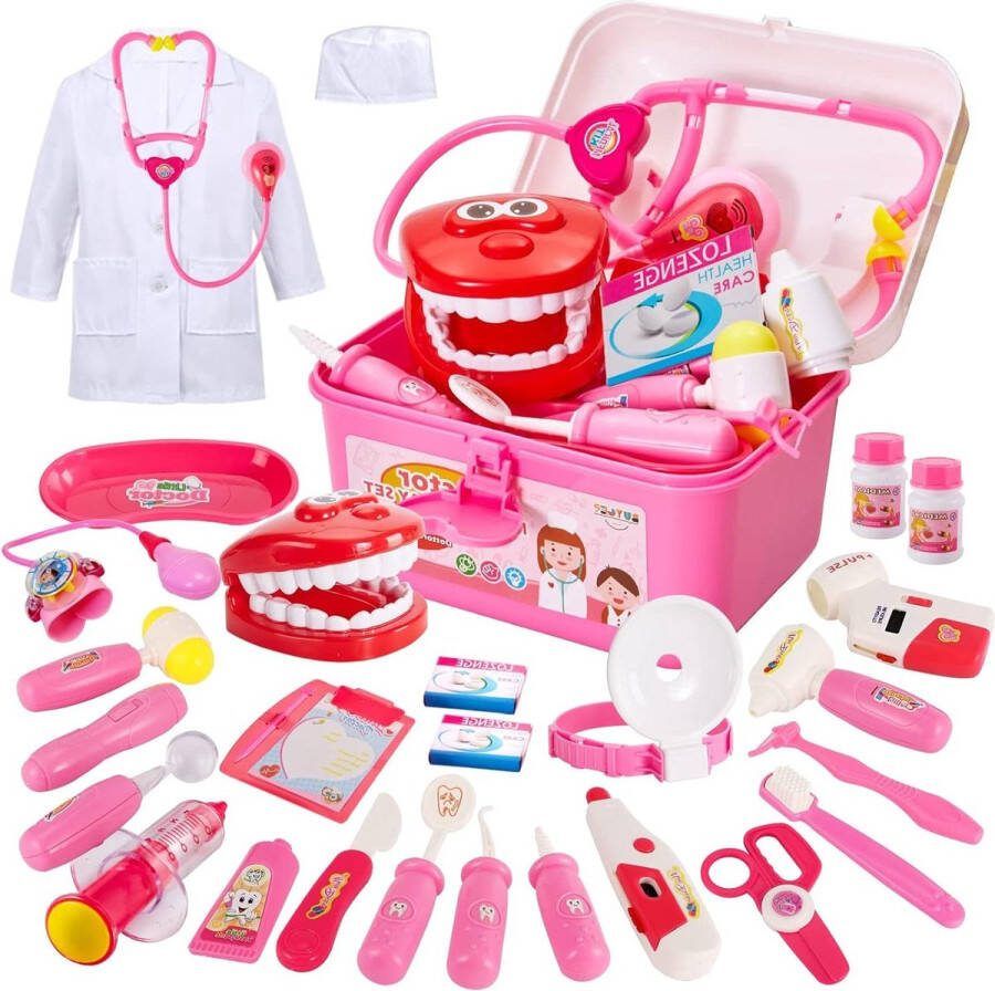 Dokterset Speelgoed Tandarts Kit met Licht en Geluid Rollenspel Spellen Cadeauset Kinderen 3 Jaar Dokterset Speelgoed