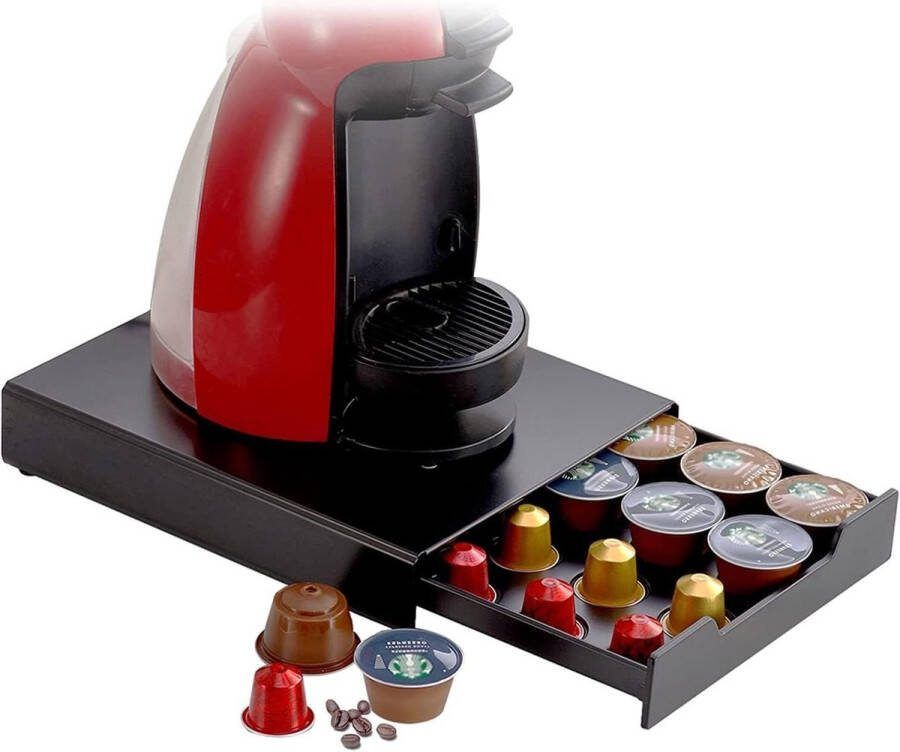 Dolce Gusto Pod Houder T-Disc Koffiecapsule Opslag Nespresso Pods Lade Houder Koffiemachine Stand 20 Capsule Capaciteit Zwart Coffee Capsule Holder