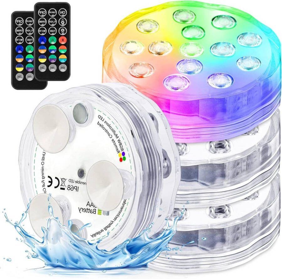 Dompelbaar LED-licht met afstandsbediening Waterdichte vijververlichting met upgrade zuignappen Magnetische zwembadverlichting voor ondergrondse zwembadfontein