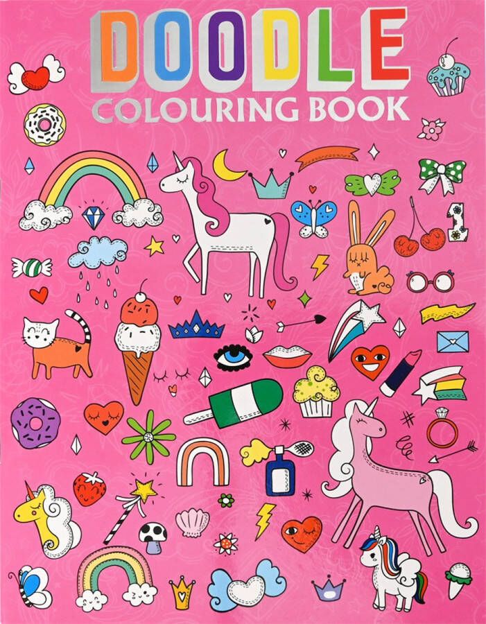 Doodle Kleurboek Unicorn Kleurboek Eenhoorn Kleurboek Meisjes Kleurboek Peuter Kleurboeken voor Kinderen Tekenboek Kleurboek Kinderen Tekenen & Kleurplaten Tekenblok voor Kinderen 32 Pagina's 28x21cm Vanaf 3 Jaar Multi Kleuren