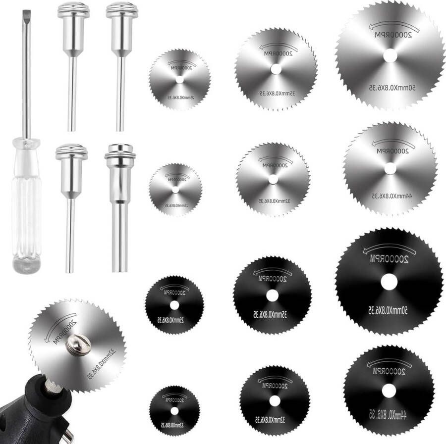 Doorslijpschijf metaal 17 stuks zaagblad cirkelzaagblad boormachine zaagopzetstuk multifunctioneel gereedschap accessoires high-speed stalen messen schroevendraaier hout glas