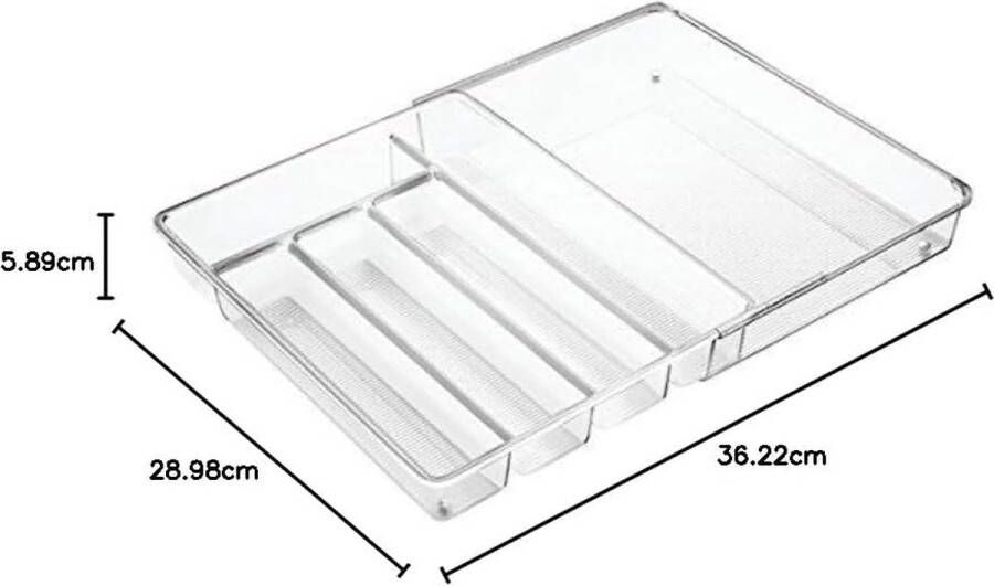 Doorzichtige bestekbak de ideale lade-organizer voor keukenlade uitschuifbare bestekbak voor alle keukengerei transparant