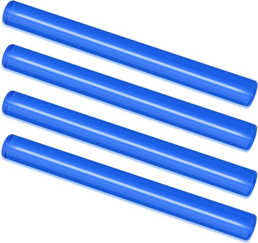 Doorzichtige klei deegroller 2 x 20 cm anti-aanbaklaag acryl-roller polymeer klei fondant blauw