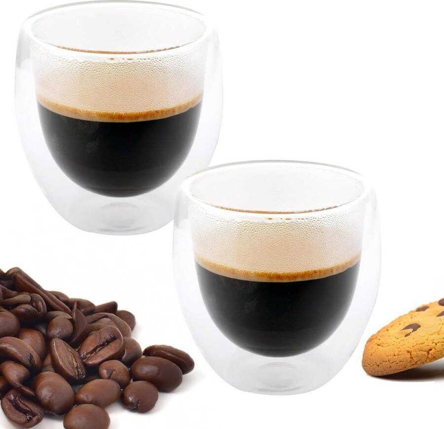 Double-walled Coffee Glasses Nordic Schiller Latte Macchiato Glasses Set of 2 250ml Ideal Thermal Glasses for Cappuccino Tea Cappuchino glazen