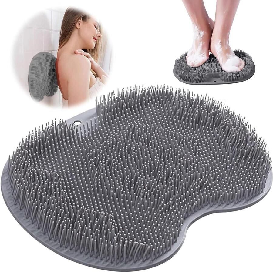 Douche Deurmat Voet en Rug Schrobber Massage Pad Voet Borstel Massager Reiniger Anti-slip Zuignappen Siliconen Massage Pad Bad Massager Pad Doucheen Badkameraccessoires Voet Baden