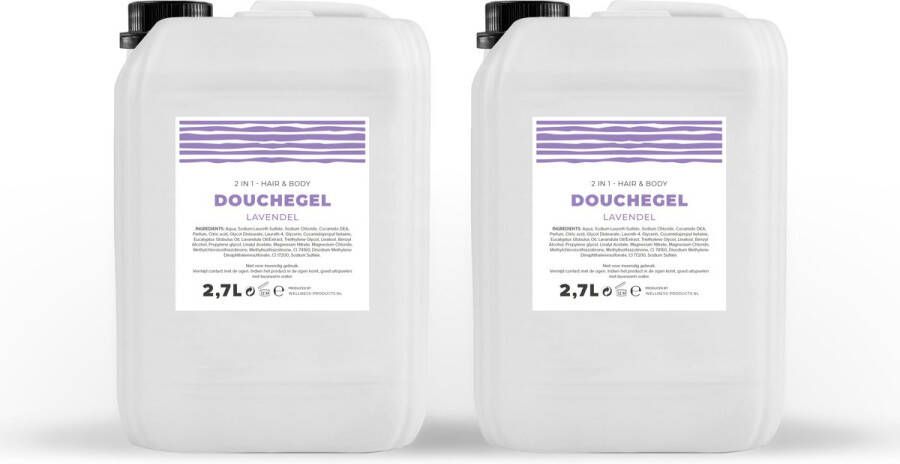 Douchegel Lavendel Paars Parelmoer 2 7 Liter 2 Stuks Jerrycan Navulling Navullen Mannen Heren Dames Vrouw Shower gel Showergel Douche gel Shampoo Jerrycans Voordeelverpakking Body wash Gel douche Douchgel Q1