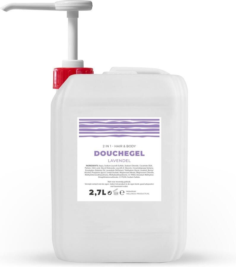 Douchegel Lavendel Paars Parelmoer 2 7 Liter Met Pomp Jerrycan Navulling Navullen Mannen Heren Dames Vrouw Shower gel Showergel Douche gel Shampoo Jerrycans Voordeelverpakking Body wash Gel douche Douchgel Q1