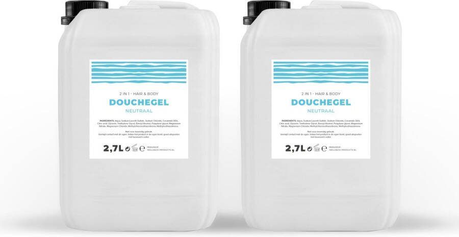 Douchegel Neutraal Transparant 2 7 Liter 2 Stuks Jerrycan Navulling Navullen Mannen Heren Dames Vrouw Shower gel Showergel Douche gel Shampoo Jerrycans Voordeelverpakking Body wash Gel douche Douchgel Q1