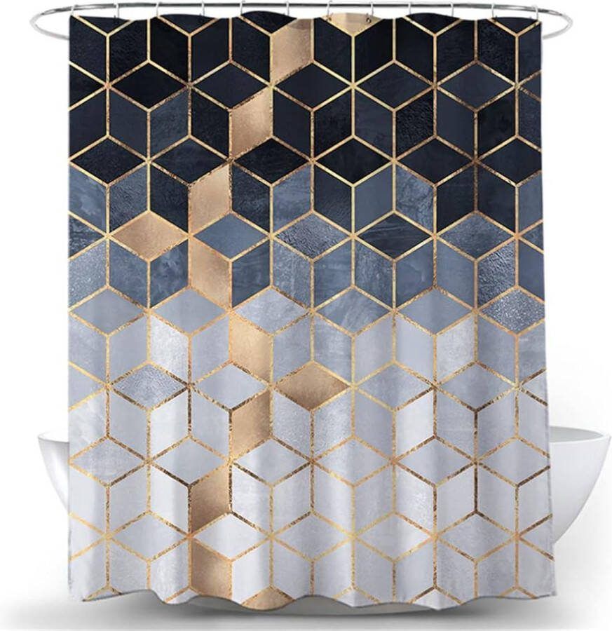 Douchegordijn Anti Schimmel – Waterdicht Polyester Waterdicht douchegordijn met marmerpatroon Luxe uitstraling Uitstekende waterbestendigheid Eenvoudig te installeren 90cm*180cm