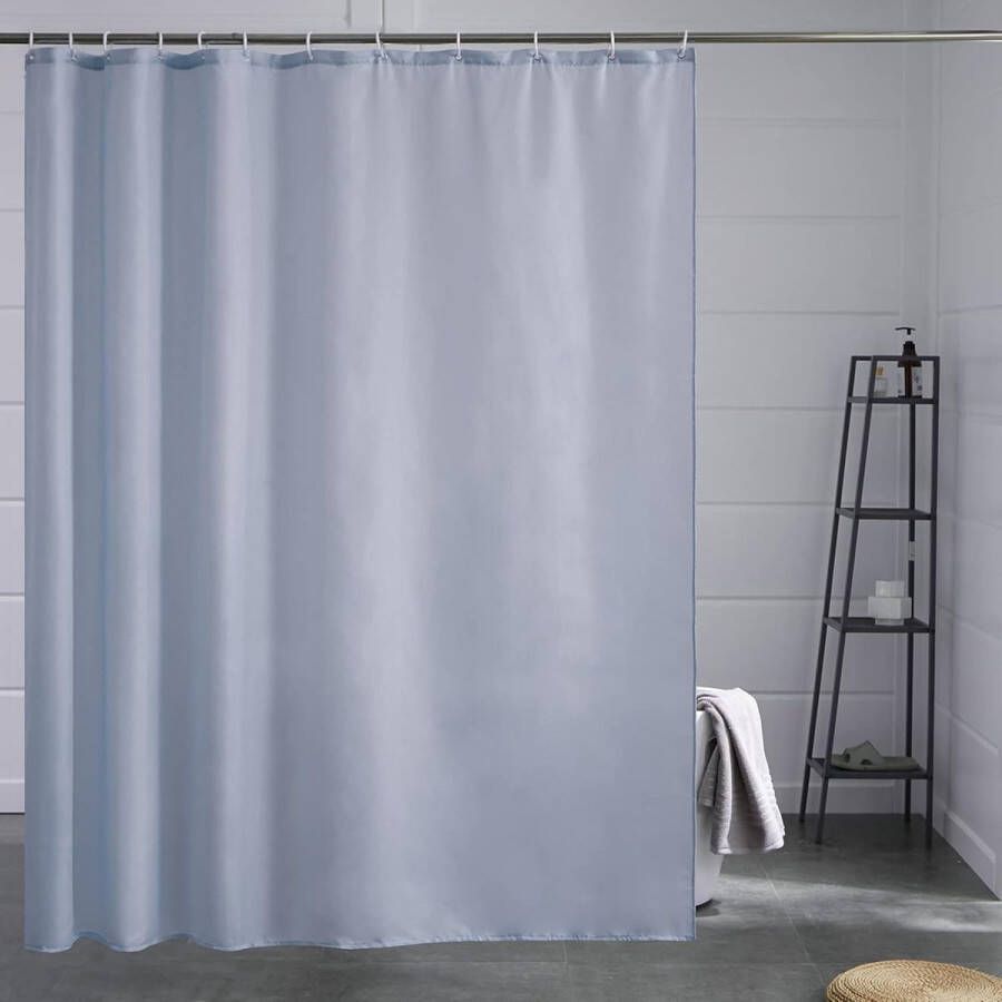 Douchegordijn Grijs Blauw Anti Schimmel Polyester Stof Waterdicht Douche Gordijnen Wasbaar Textiel voor Badkuip of De Badkamer 12 Douchegordijnhaken 200x200cm