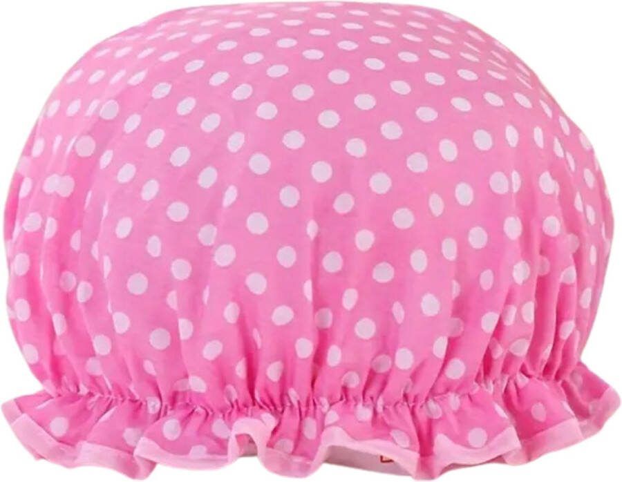 Douchemuts dames roze wit stippen One-size Badmuts vrouwen kinderen kind badmutsen waterdicht lang haar shower cap