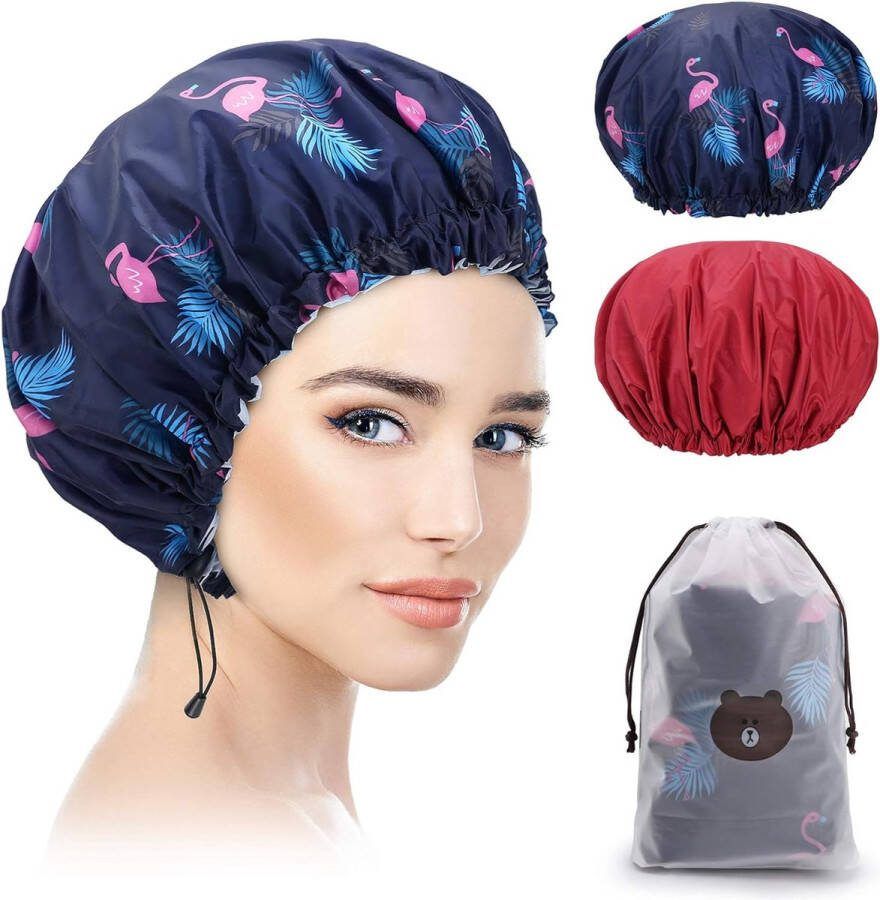 Douchemuts waterdicht elastische douchemuts blauw