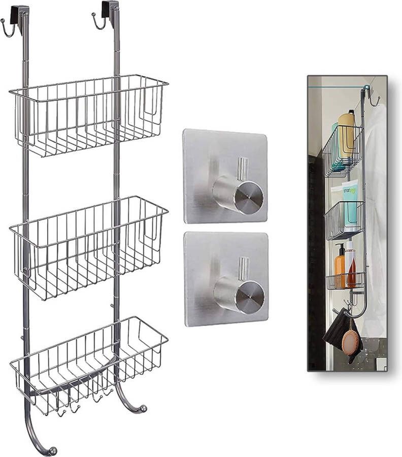 Doucheplank \ spice rack corner shelf for bathroom kitchen_30D x 11W x 86H centimetres