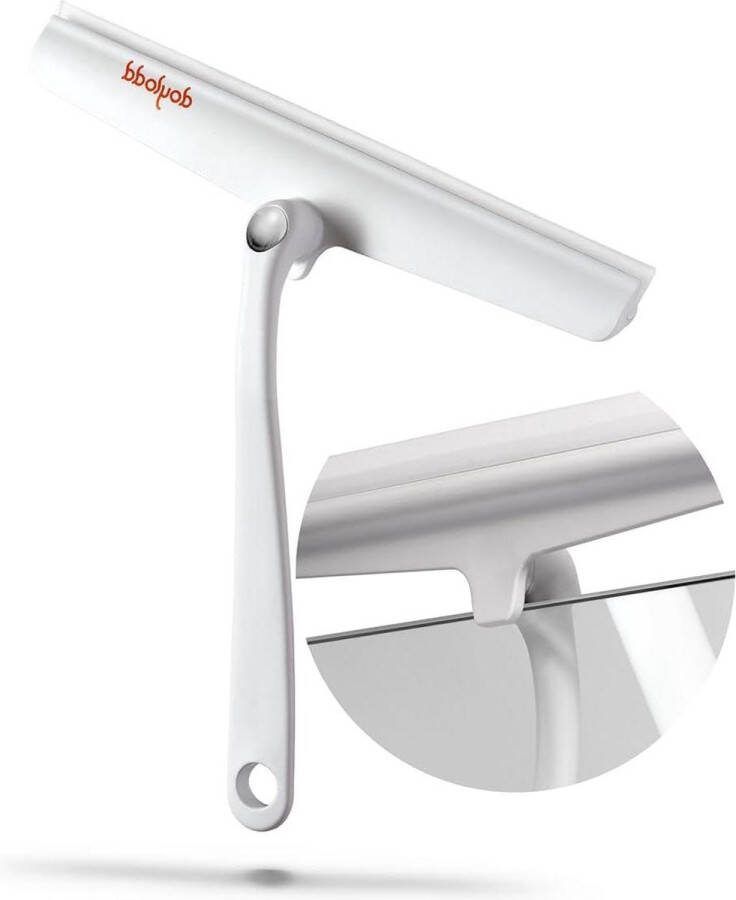 Douchewisser 360° draaibaar 24 cm breed wit met geïntegreerde haak streepvrij verwijderen badkameraccessoire Window wiper