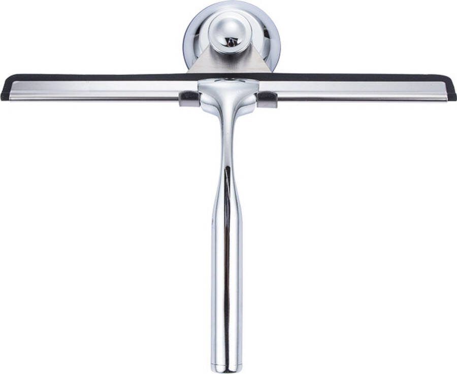 Douchewisser rvs 25.8 x 17.3 cm RVS gepolijst Plakstrip van hoge kwaliteit Met Haak Zonder Boren Met Zuignap Douchetrekker Ramentrekker Badkamer Spiegel Glasreiniging Tegel Badkamer accessoires Zilver