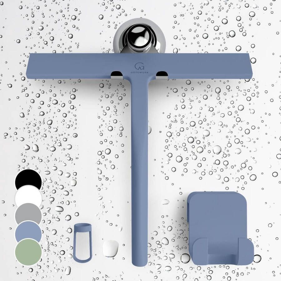 Douchewisser siliconen wisser douche hygiënische wisser voor badkamer douchescherm en raam badkameraccessoires 23 cm douchewisser met houder boren niet nodig
