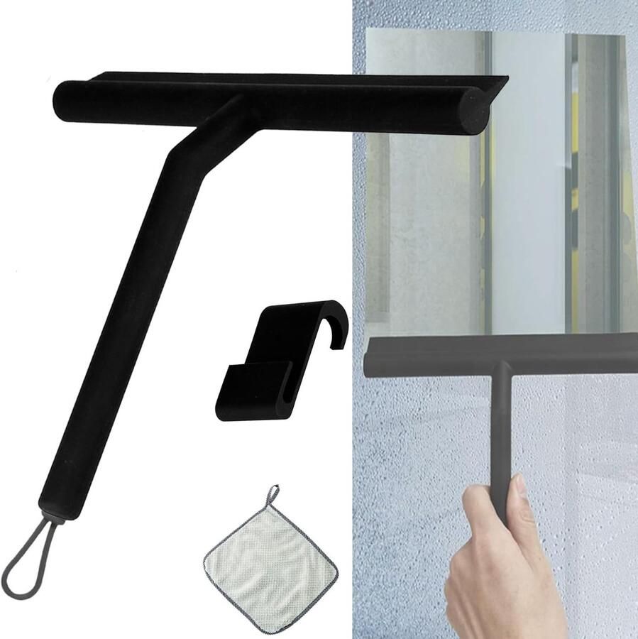 Douchewisserset met houder badkamerwisser douchewisser raamwisser siliconen douchewisser voor douche badkamer spiegel reiniging van glas