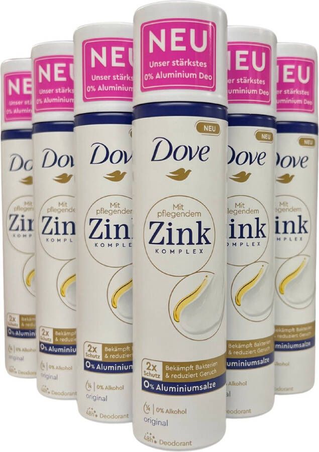 Dove Deodorant Spray Original met Zink Complex 6 x 100 ml