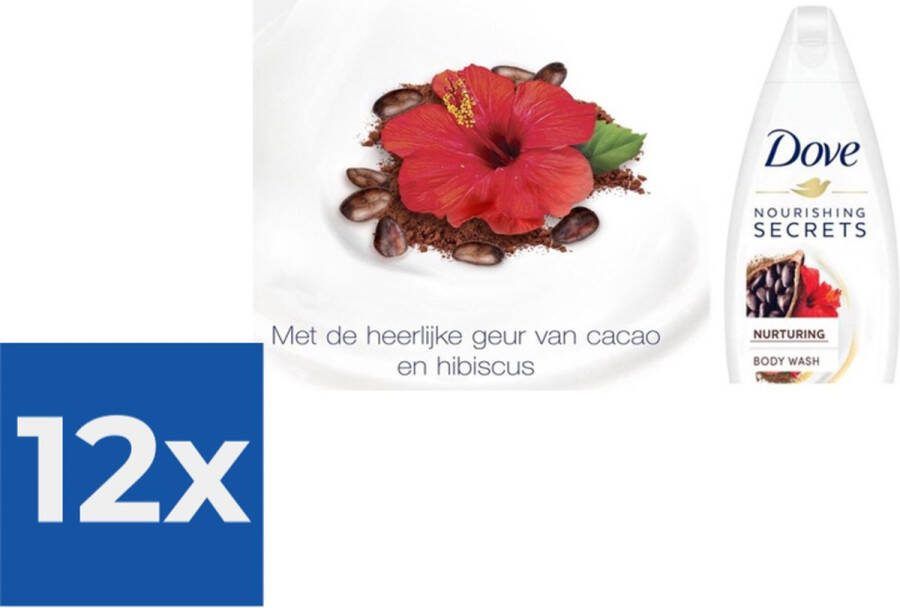 Dove Douchegel  Nurturing Cacao & Hibiscus 225 ml Voordeelverpakking 12 stuks