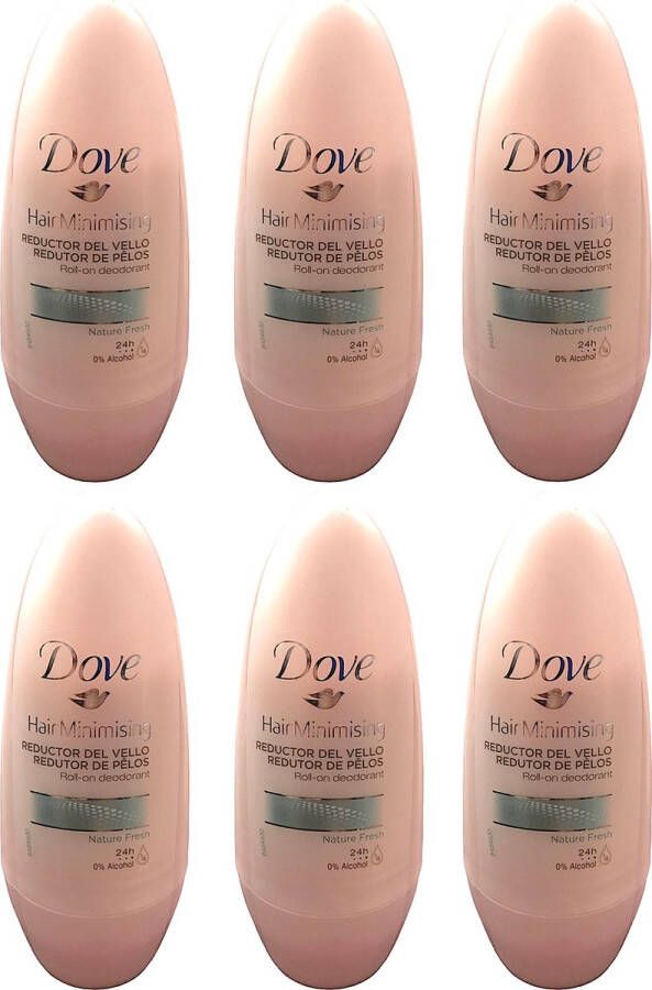 Dove Hair Minimising Roll-On Deodorant 50ml x 6 (Voordeelverpakking)