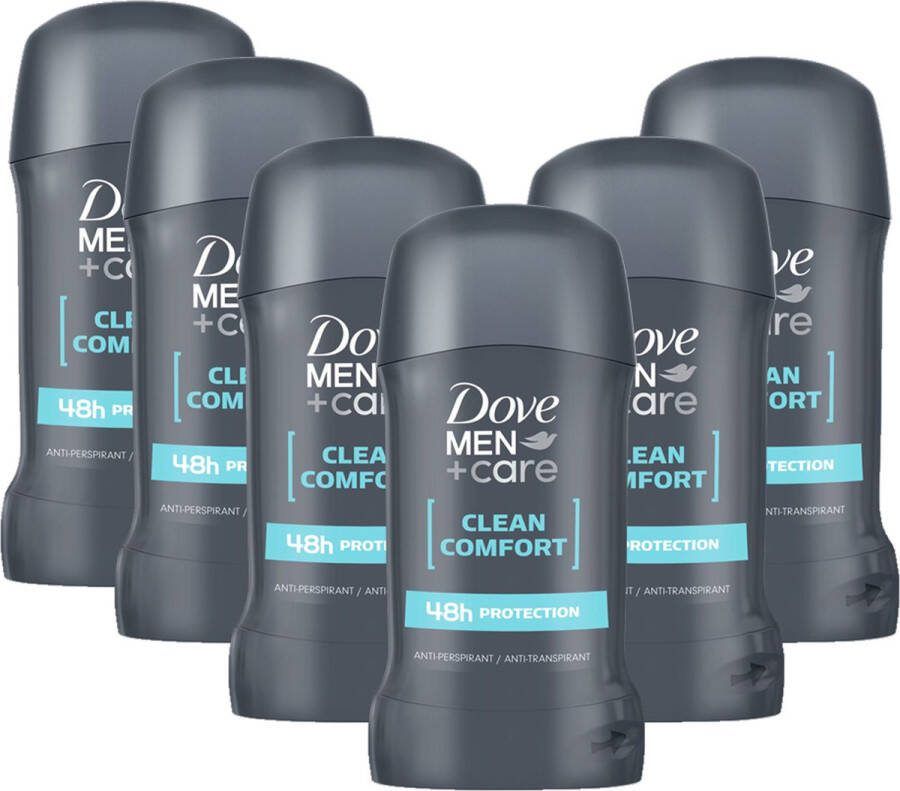 Dove Men +Care Clean Comfort Deo Stick 48H Anti transpirant Perspirant Voordeelverpakking 6 x 50ml