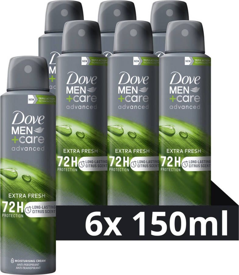 Dove Men+Care Advanced Extra Fresh Anti-Transpirant Deodorant Spray 6 x 150 ml Voordeelverpakking