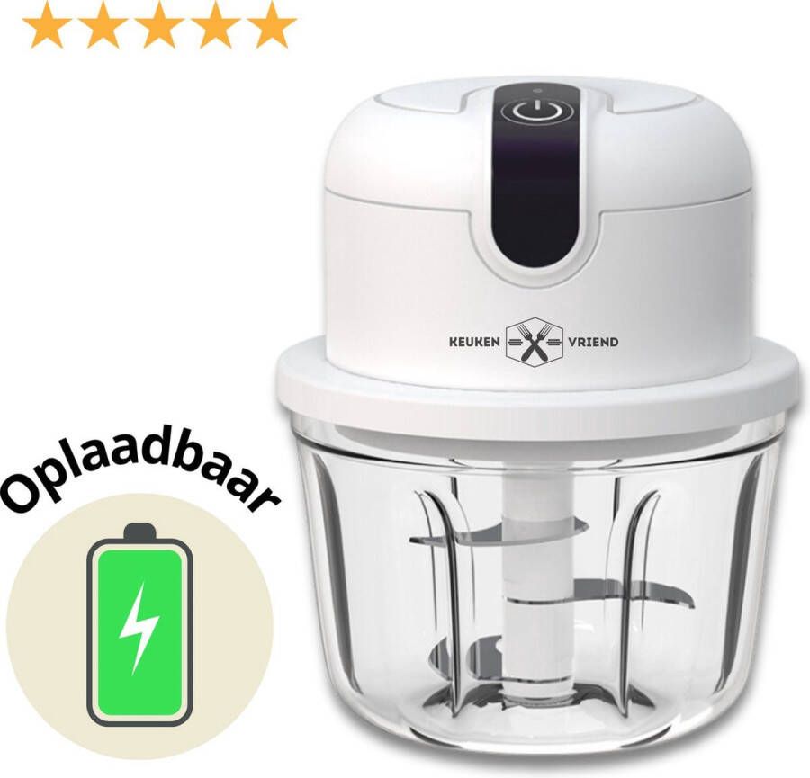 Keukenvriend.nl (Draadloos) Food Processor Hakmolen elektrisch Vaatwasbestendig USB oplaadbaar Mini Portable Chopper Blender Keukenmachine Krachtig 250ML Draadloos Babyvoeding blender