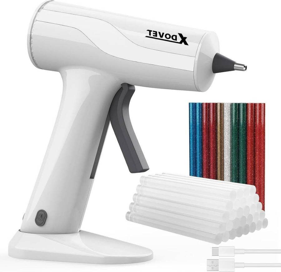 Draadloos mini-lijmpistool kit met 30 stuks premium lijm 10 stuks ambachtelijke sticks automatische uitschakeling voor handwerk