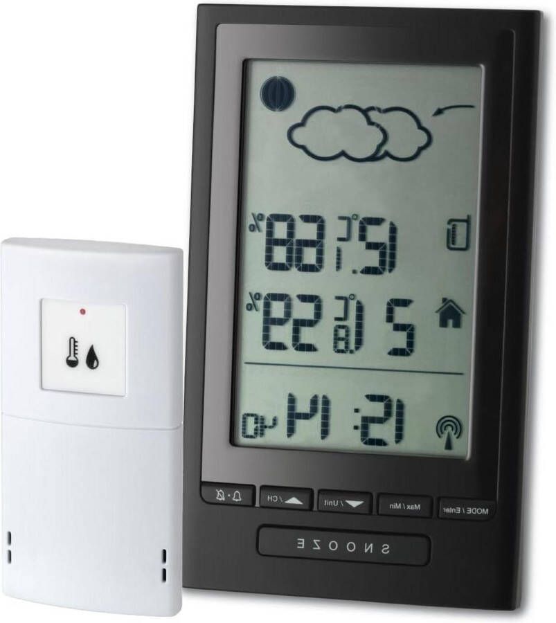 Draadloos weerstation Modus Plus weersvoorspelling buitentemperatuur binnentemperatuur weerpictogrammen luchtvochtigheid