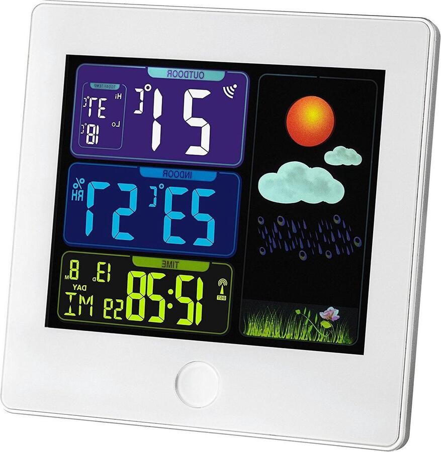 Draadloos Weerstation Sun Wit Met Batterijen Weersvoorspelling