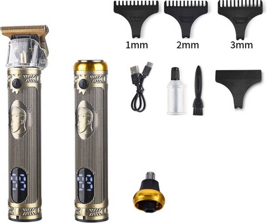 A&K Draadloze 3in1 Tondeuse Trimmer Scheerapparaat Neustrimmer Cheveux Mannen Hoofdhaar Haartrimmer Kapper Haartondeuse Machine Barber Hair Clipper
