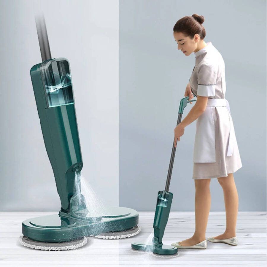 Draadloze Elektrische Spin Mop – Automatische 2-in-1 Nat & Droog Schoonmaakmachine voor Thuis Auto Glas Plafond Deuren Ramen en Vloeren – Vloerreiniger Schoonmaakapparaat