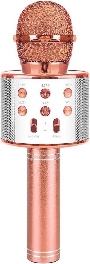 Draadloze Karaoke Microfoon Professionele Condensator Microfoon Draagbaar Karaoke-set Bluetooth Speaker Hoge Geluidskwaliteit Bidirectioneel Polair Patroon Rosegold