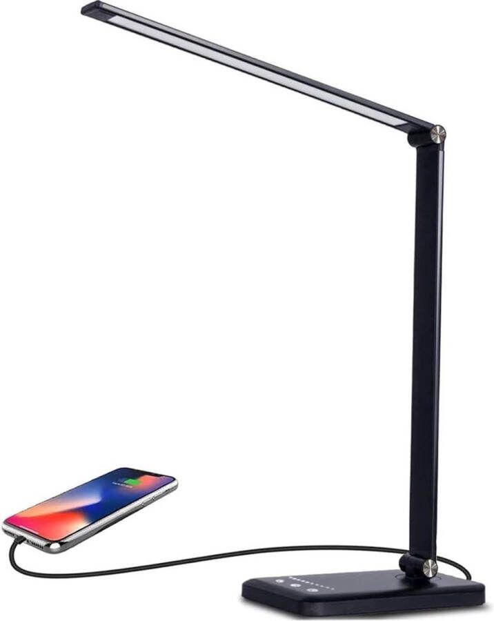 Draadloze LED-bureaulamp USB-oplaadbaar 10 helderheidsniveaus 5 verlichtingsmodi oogbescherming bureaulamp voor kantoorwerkplek