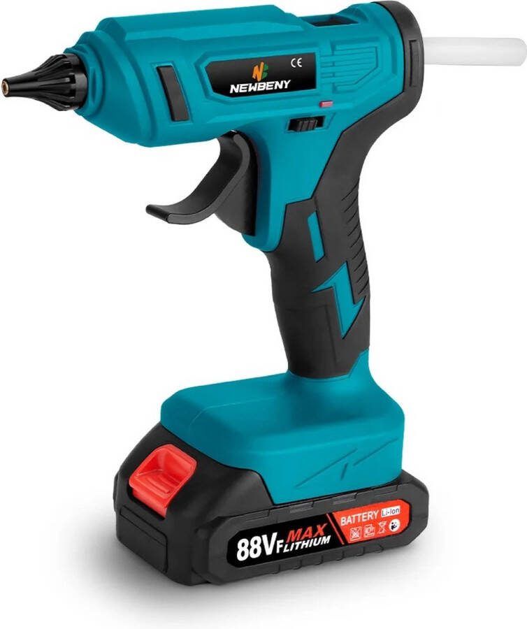Draadloze Lijmpistool Draadloos Inclusief 2 Accu's Gratis 10 Lijm Sticks Geschikt voor Makita B serie Gereedschapsaccu's 18V 100WATT Verwarmt Tot 280 Graden 11mm Diameter Blauw