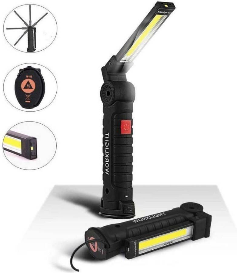 Draadloze Mini LED werklamp magneet Verstelbaar Oplaadbaar Zaklamp Flexibel Duurzaam Handig Magnetisch Draadloos