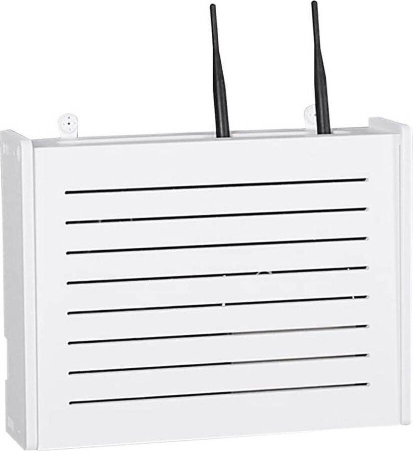 Draadloze router opbergdoos wandgemonteerde wifi rack decoratieve box wit zwevend rack creatief decoratief