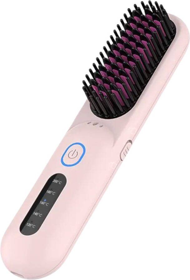 Draadloze Stijlborstel 2024 model Stijlkam Stijlborstels Warmte borstel Straight Brush Haarborstel Elektrische haarborstel Stijltang Fohnborstel Draadloze fohn Draadloze stijltang Draadloos Krullen Oplaadbaar