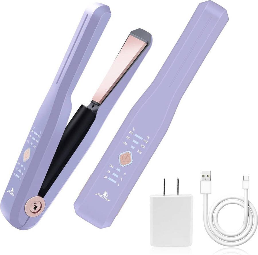 Draadloze Stijltang Mini Stijltang Reis Stijltang Draadloze Krultang Hair Straightener 2 in 1